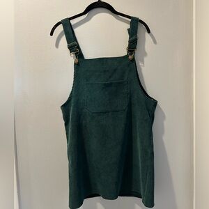 Dark Green Corduroy Dress with Front Pocket Size Small